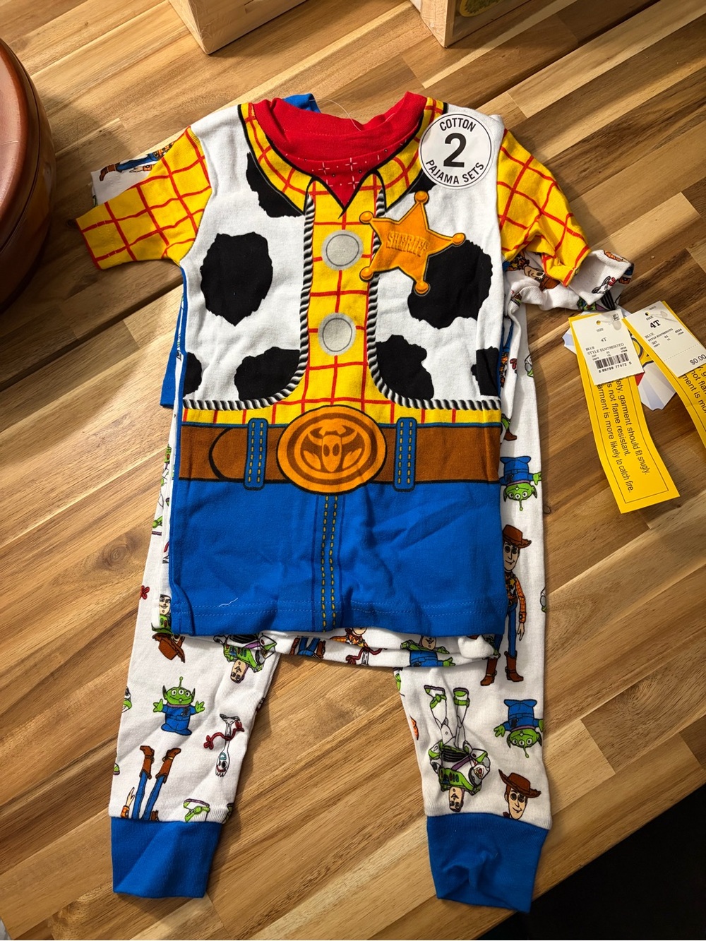NWT: Disney Pixar Toy Story four-piece pajama set Size 4T